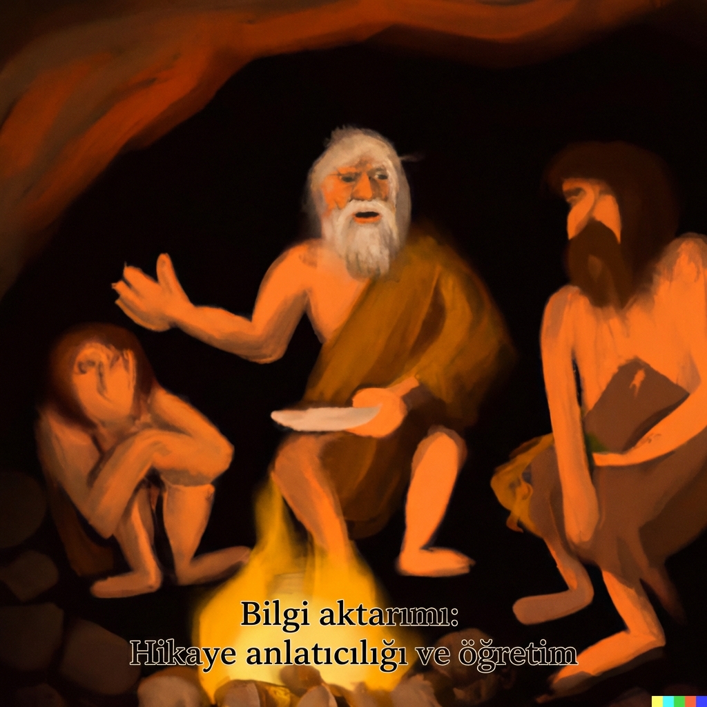 Ateş etrafında hikâye anlatan mağara insanları