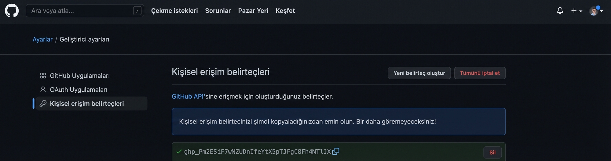 Kopyalanabilir harf ve rakamlardan oluşan PAT görüntüsü