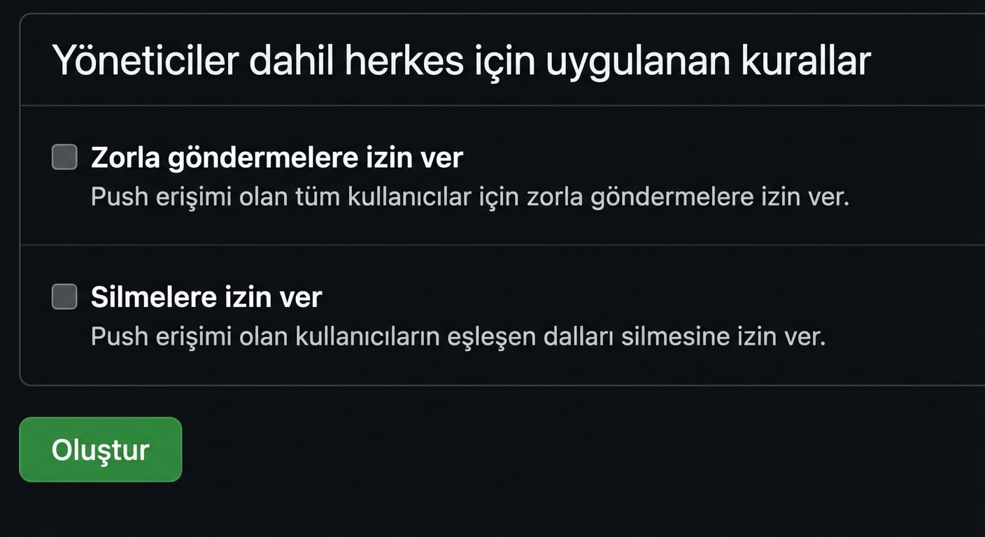 Kuralı kaydetmek için oluştur'a tıklayın