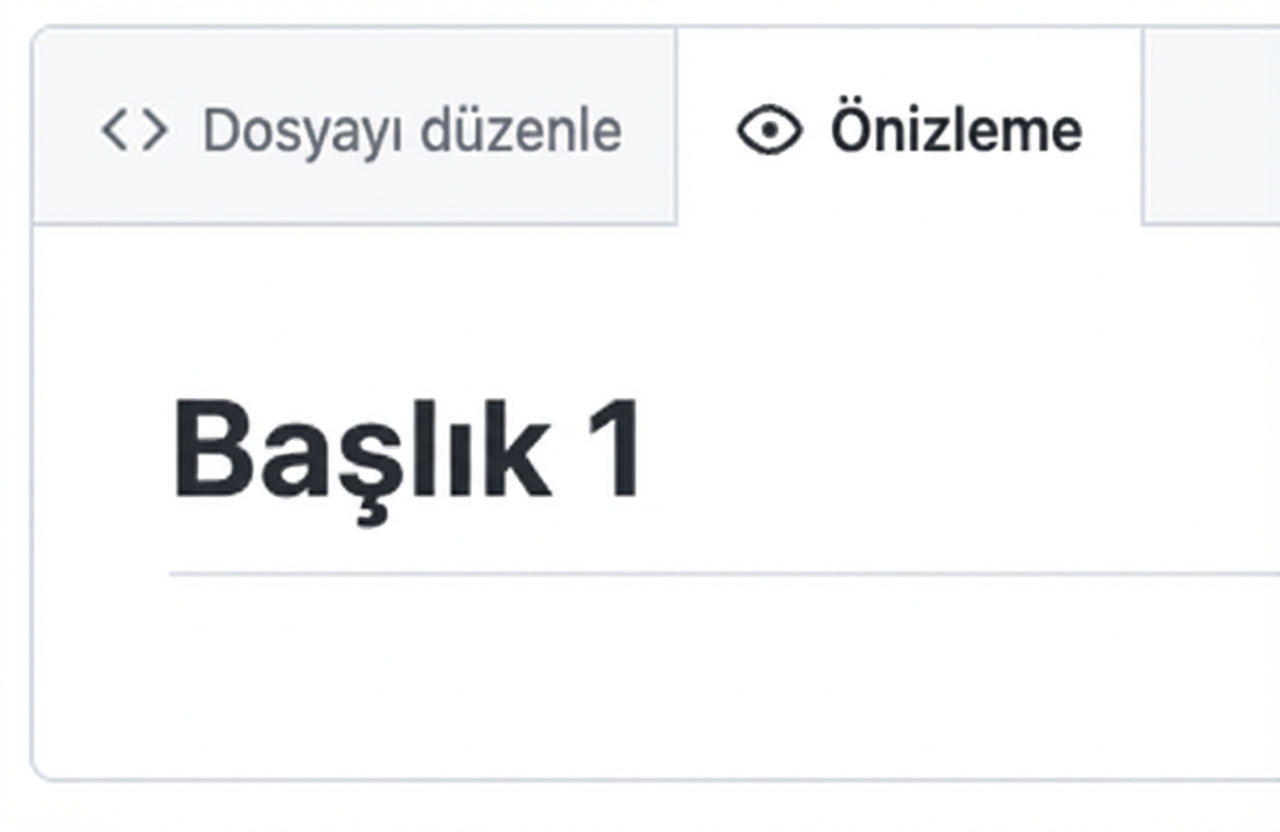 En büyük başlığa sahip bir markdown dosyası önizleme görünümü
