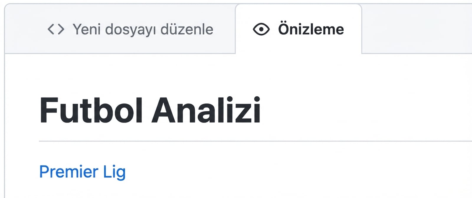 Bir köprü içeren bir markdown dosyası önizleme görünümü