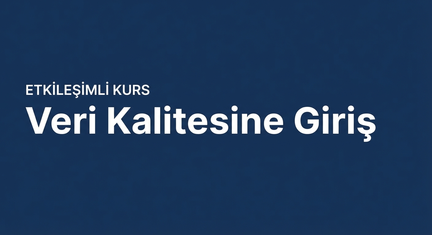 veri kalitesi dersi