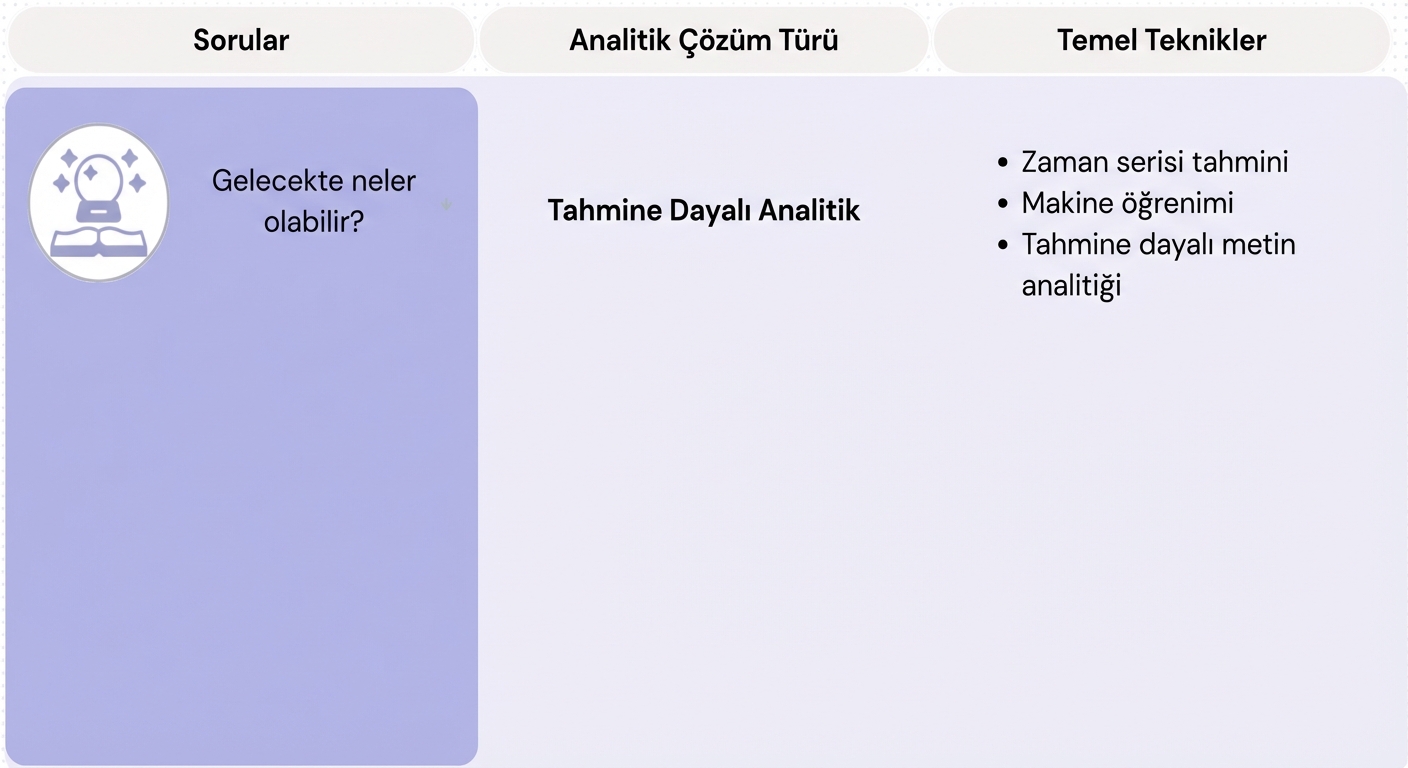 Öngörücü analiz: sorular ve teknikler