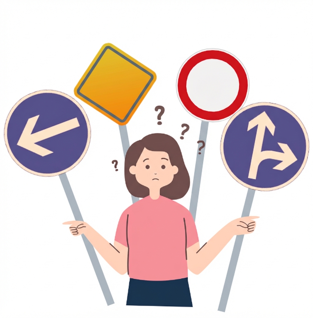 Farklı yolları incelerken karar veren bir kadın.