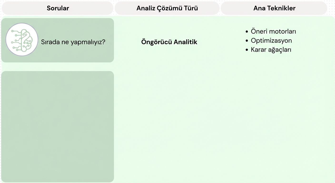 Önerici analiz: sorular ve teknikler