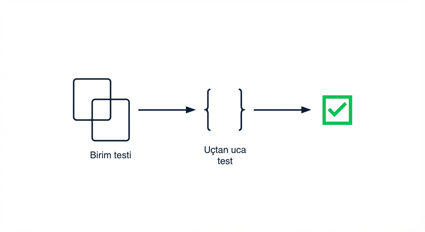 Birim ve uçtan uca testleri içeren tipik bir veri hattı doğrulama çerçevesi.