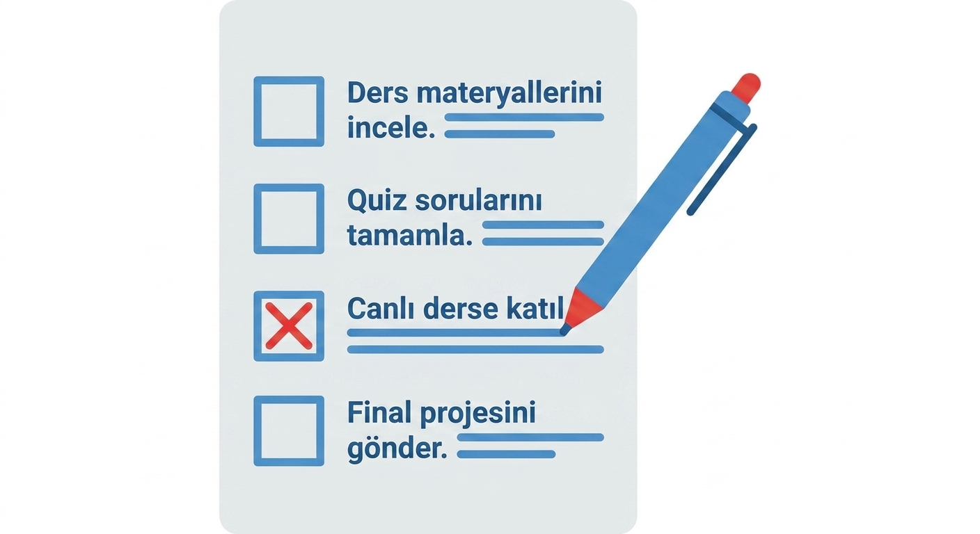 Kırmızı mürekkeple bir kutuyu işaretleyen bir kalem ile onay formu çizimi