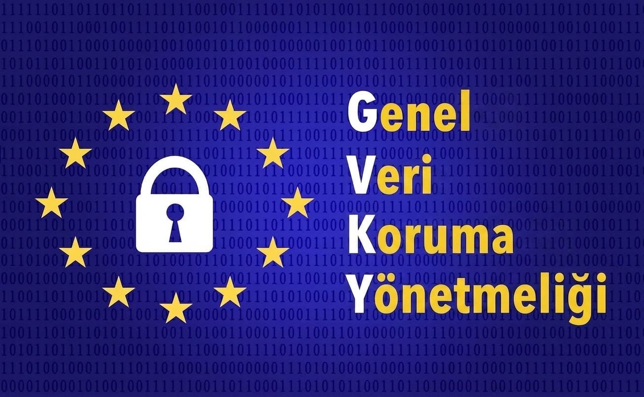 GDPR kısaltmasının yazılı olduğu bir AB bayrağı: Genel Veri Koruma Tüzüğü.