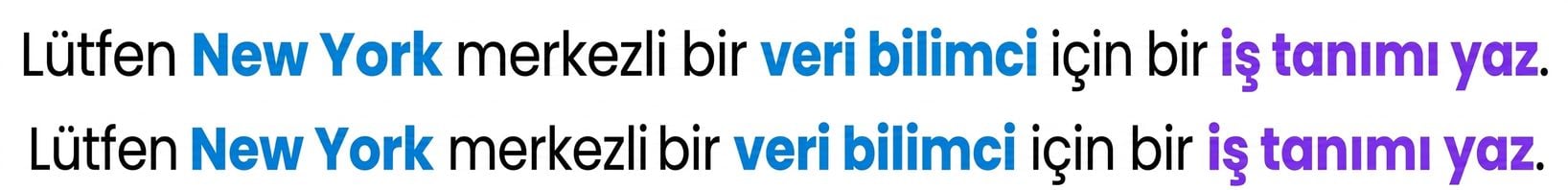 Fiil "yaz" vurgulanmış; ChatGPT yönergeyi anlamaya başlıyor.