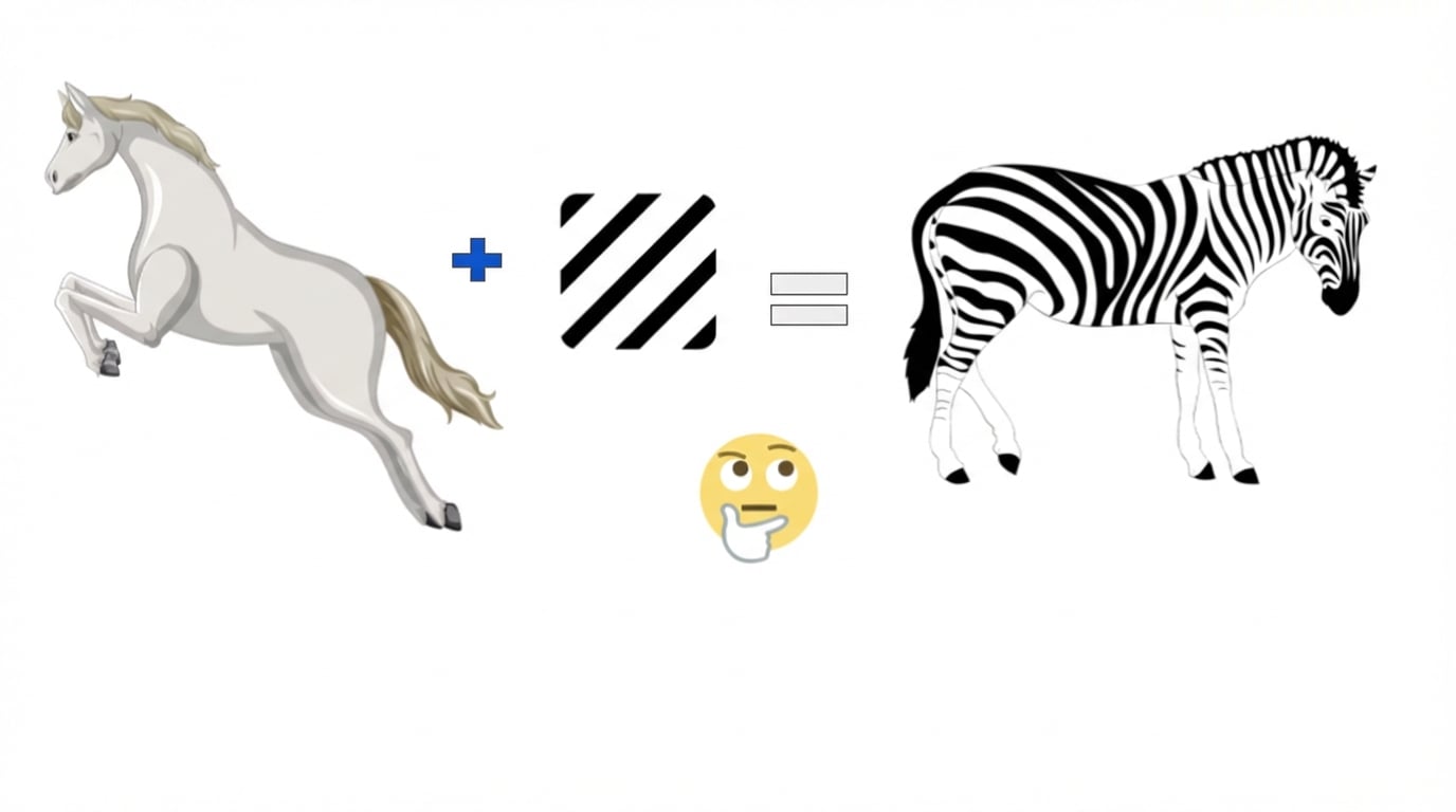 At ve çizgileri ayrı ayrı öğrenmenin modelin zebrayı tanımasına nasıl yardım ettiğini gösteren bir görsel.