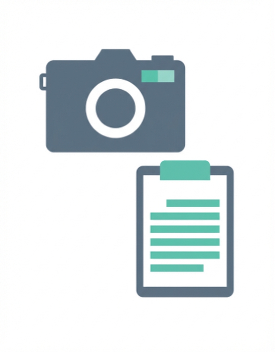 Bir LLM'nin metin ve görsel veriyi kullanmasına örnek olarak kamera ve pano illüstrasyonu