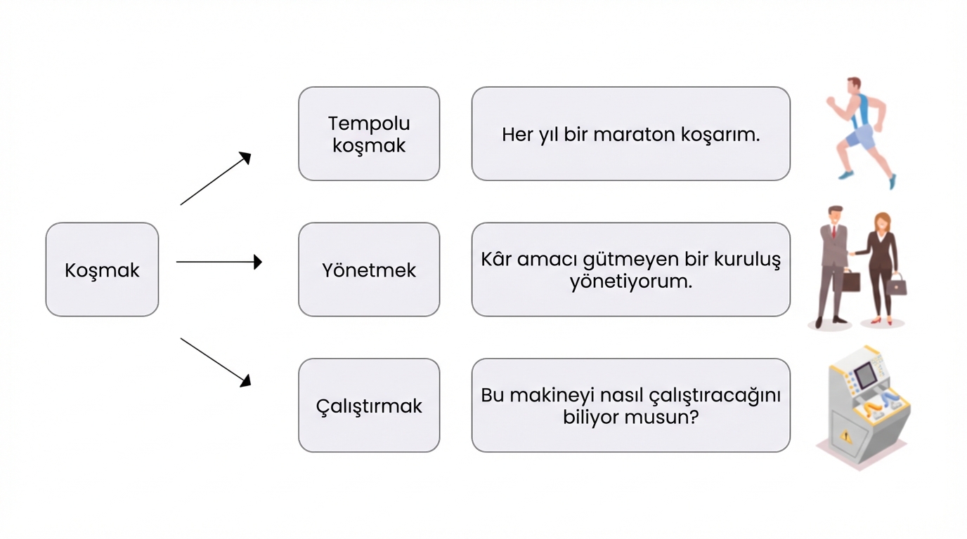 Farklı bağlamsal anlamları örneklerle destekleyerek önceki görsele daha fazla bağlam ekleme.