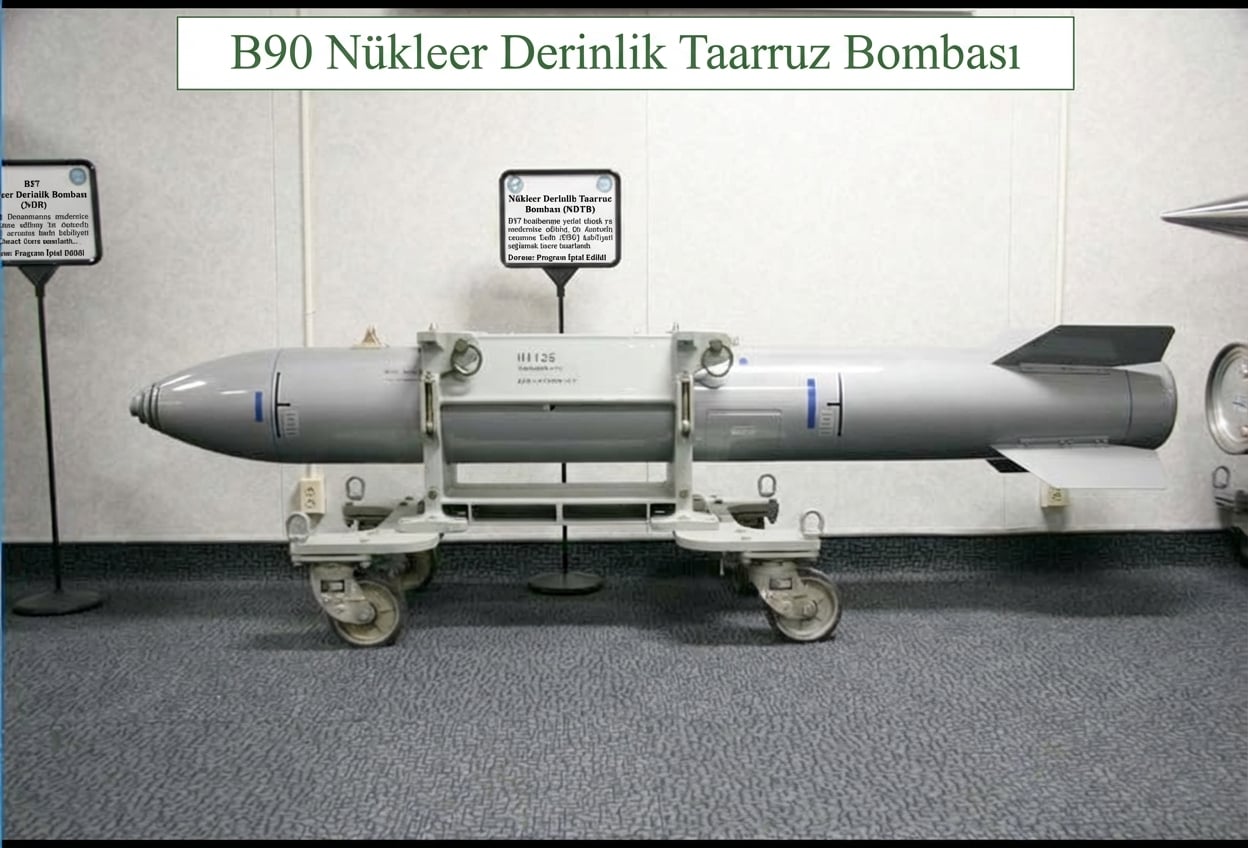 Bir müzedeki patlamamış nükleer bomba resmi