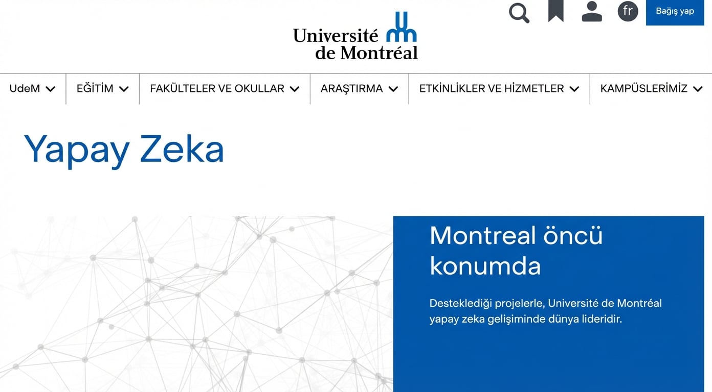Montreal Üniversitesi Yapay Zekâ Merkezi ana sayfası