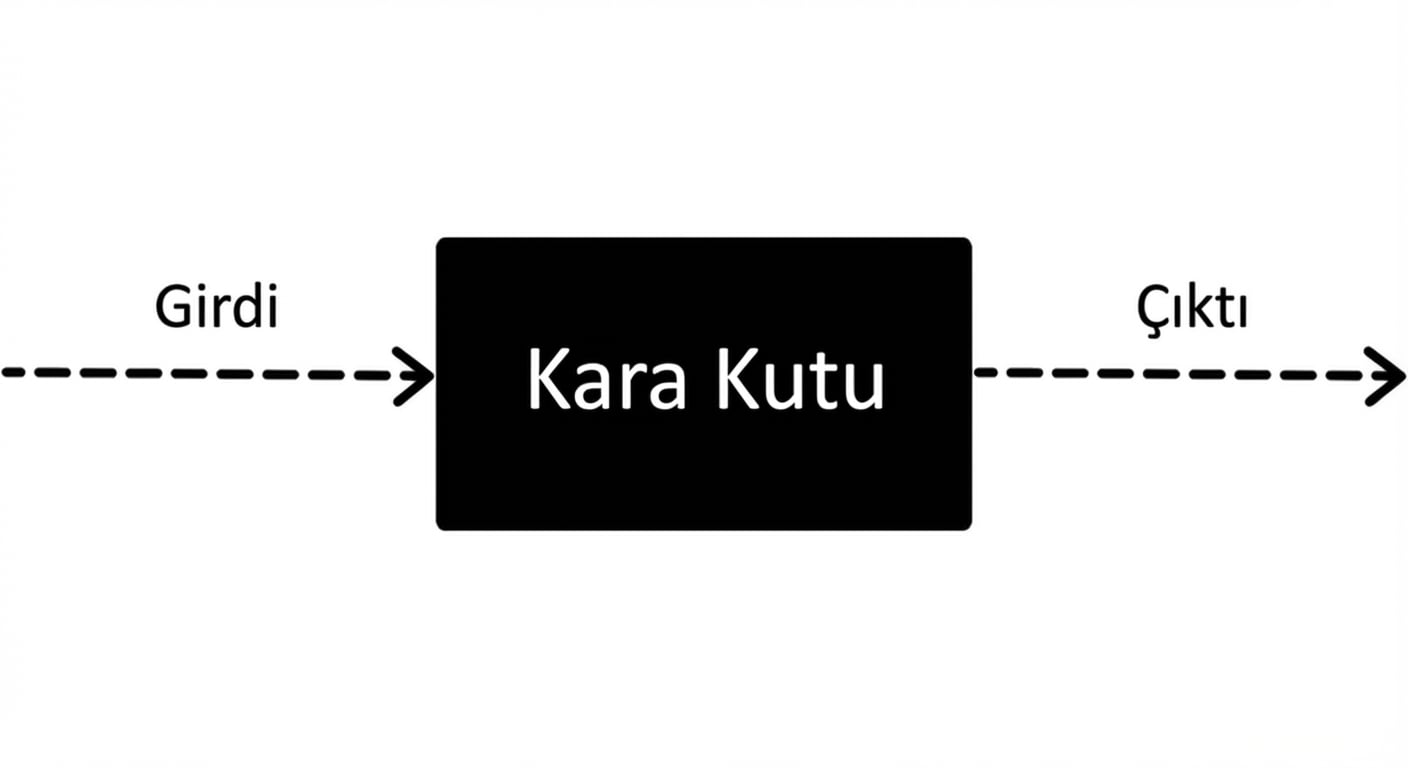 Kara kutu doğasını gösteren bir akış şeması.