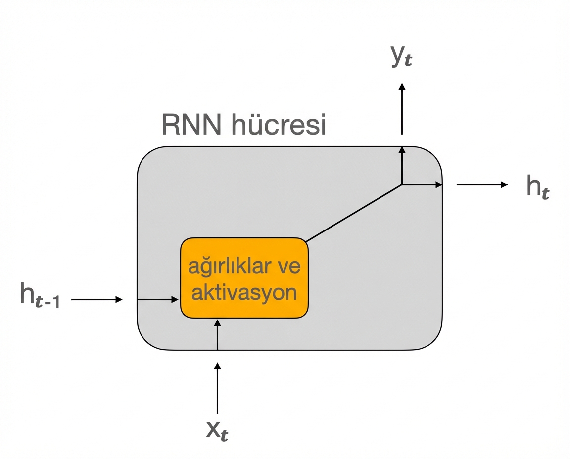 RNN hücresinin şeması.