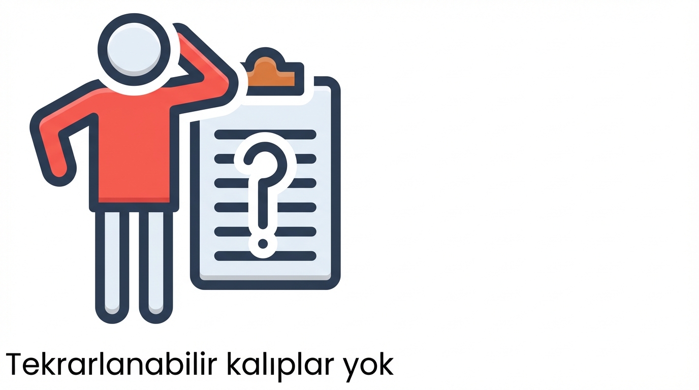 Tekrarlanabilir örüntü yok