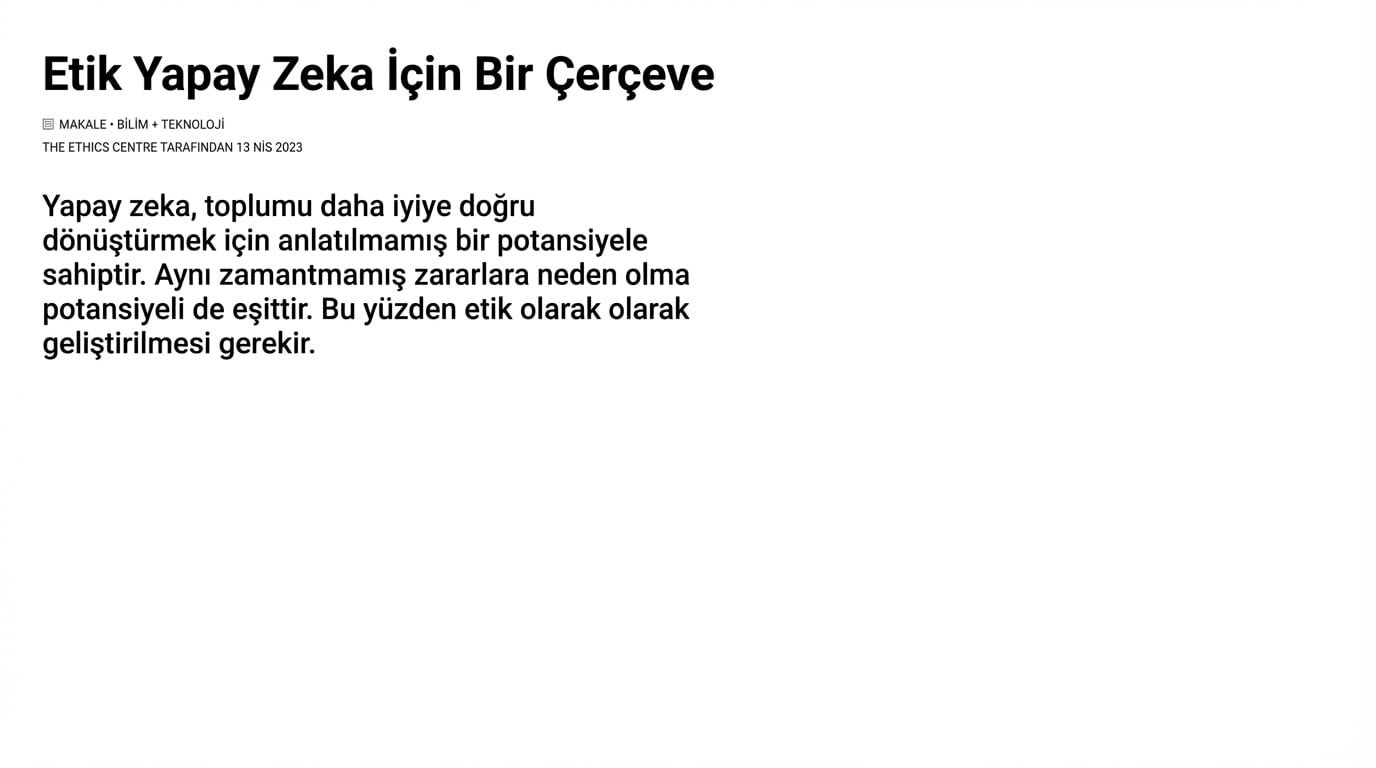 Etik yapay zeka için çerçeve