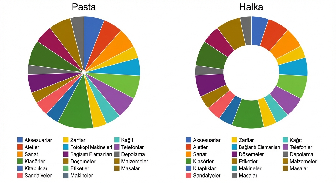 Hatalı yapılmış pasta grafikleri
