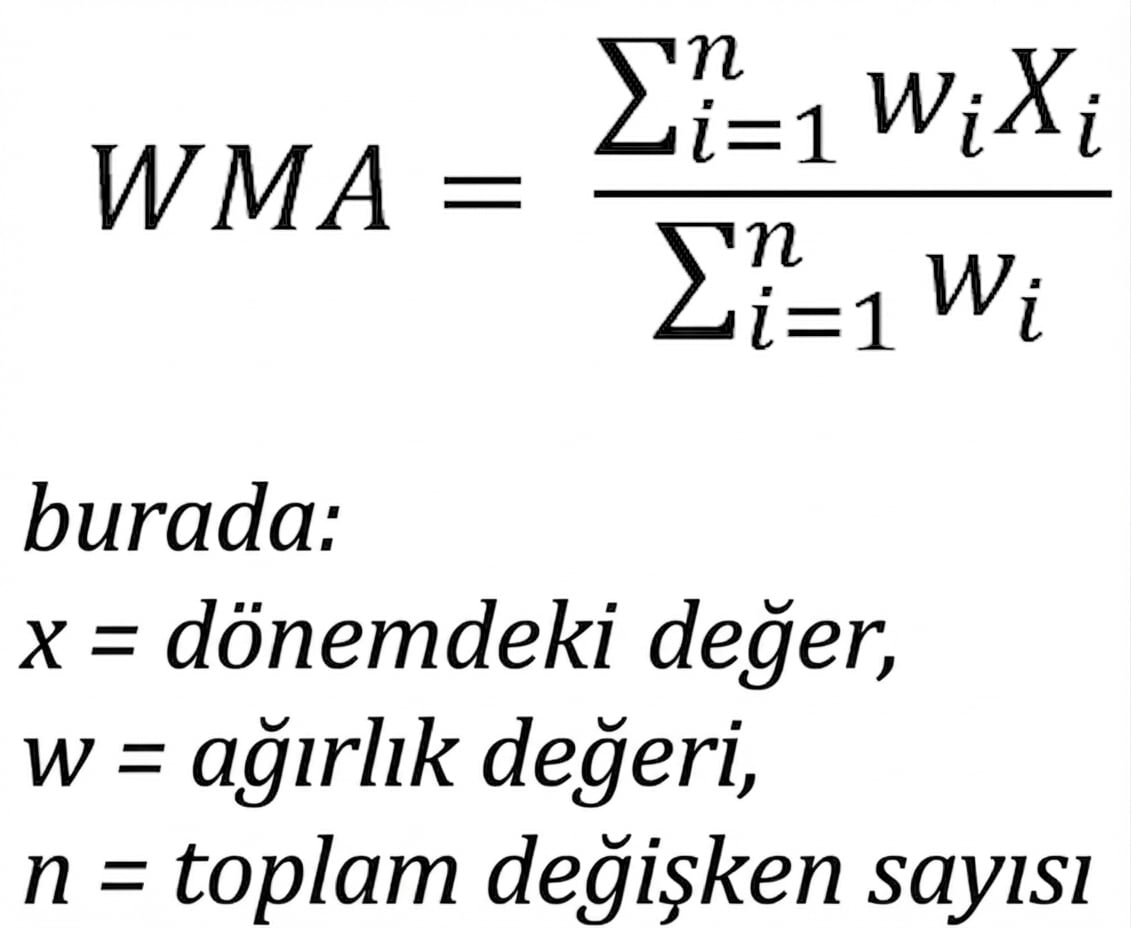 Ağırlıklı hareketli ortalama formülü