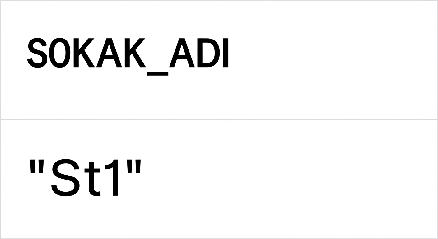 street_name gösteren sorgu sonucu