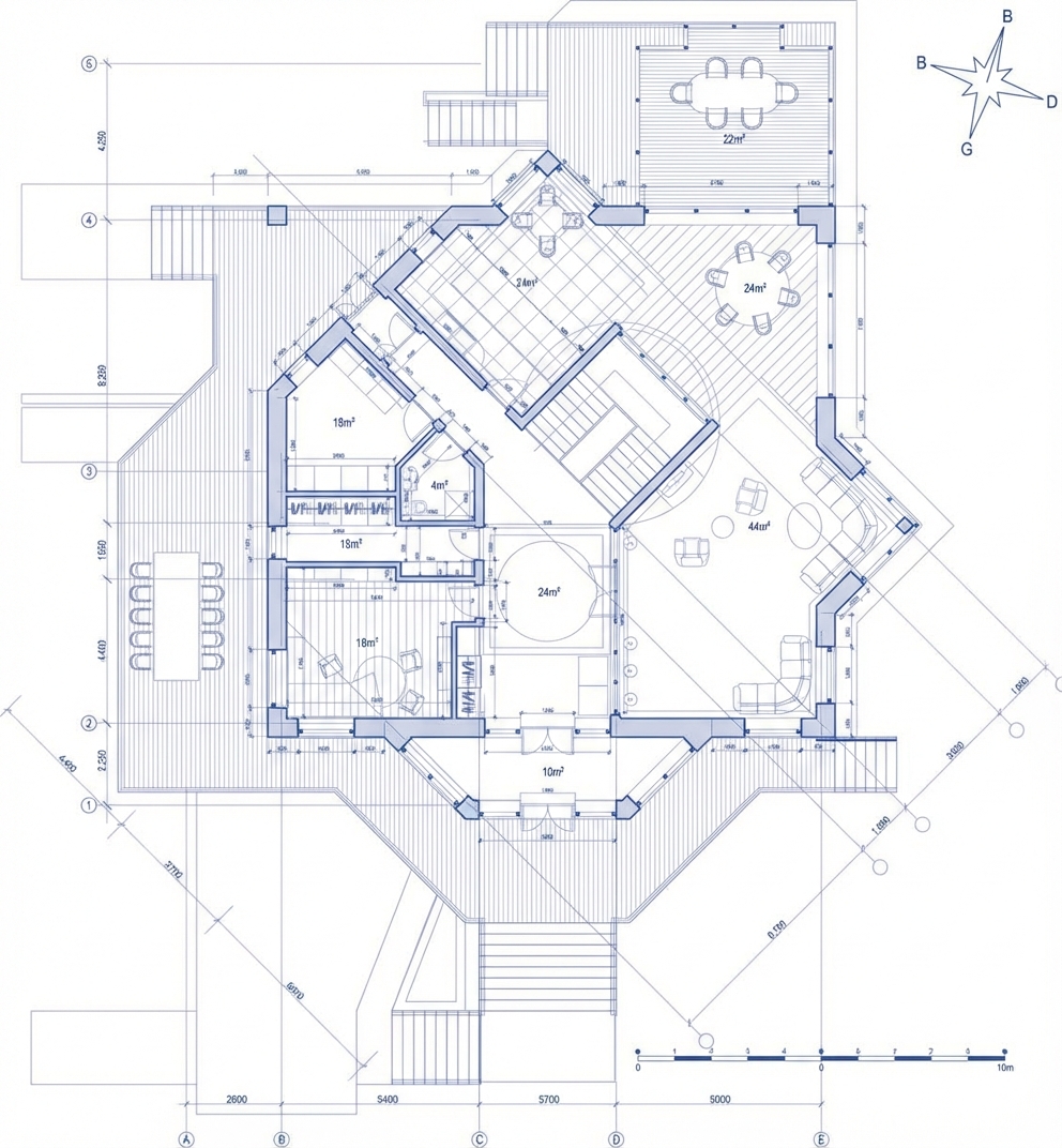 Bir binanın mimari planı