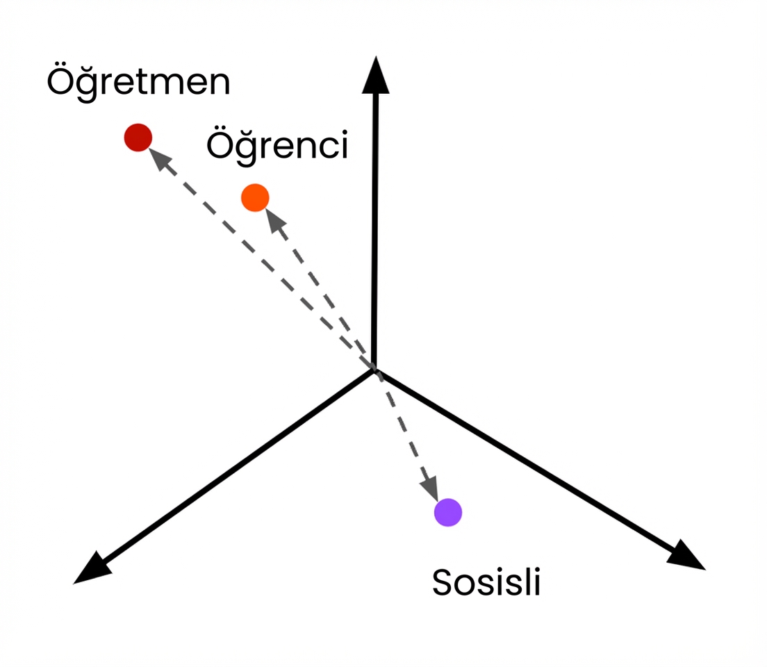 Metnin sayısal gösterimi; daha benzer metinler birbirine daha yakındır.