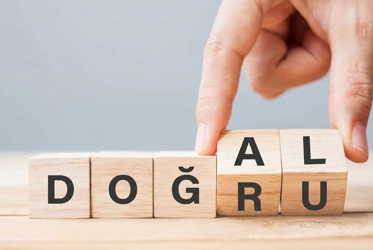 Ahşap bloklarla yazılan "Truth" ve "Trust" kelimeleri