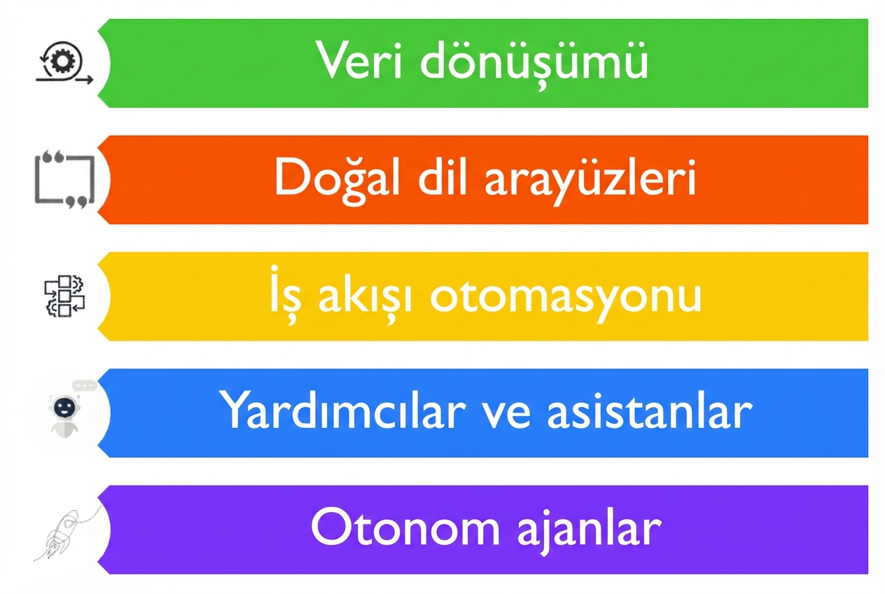 BBA’lar için beş olası kullanım alanını gösteren görsel