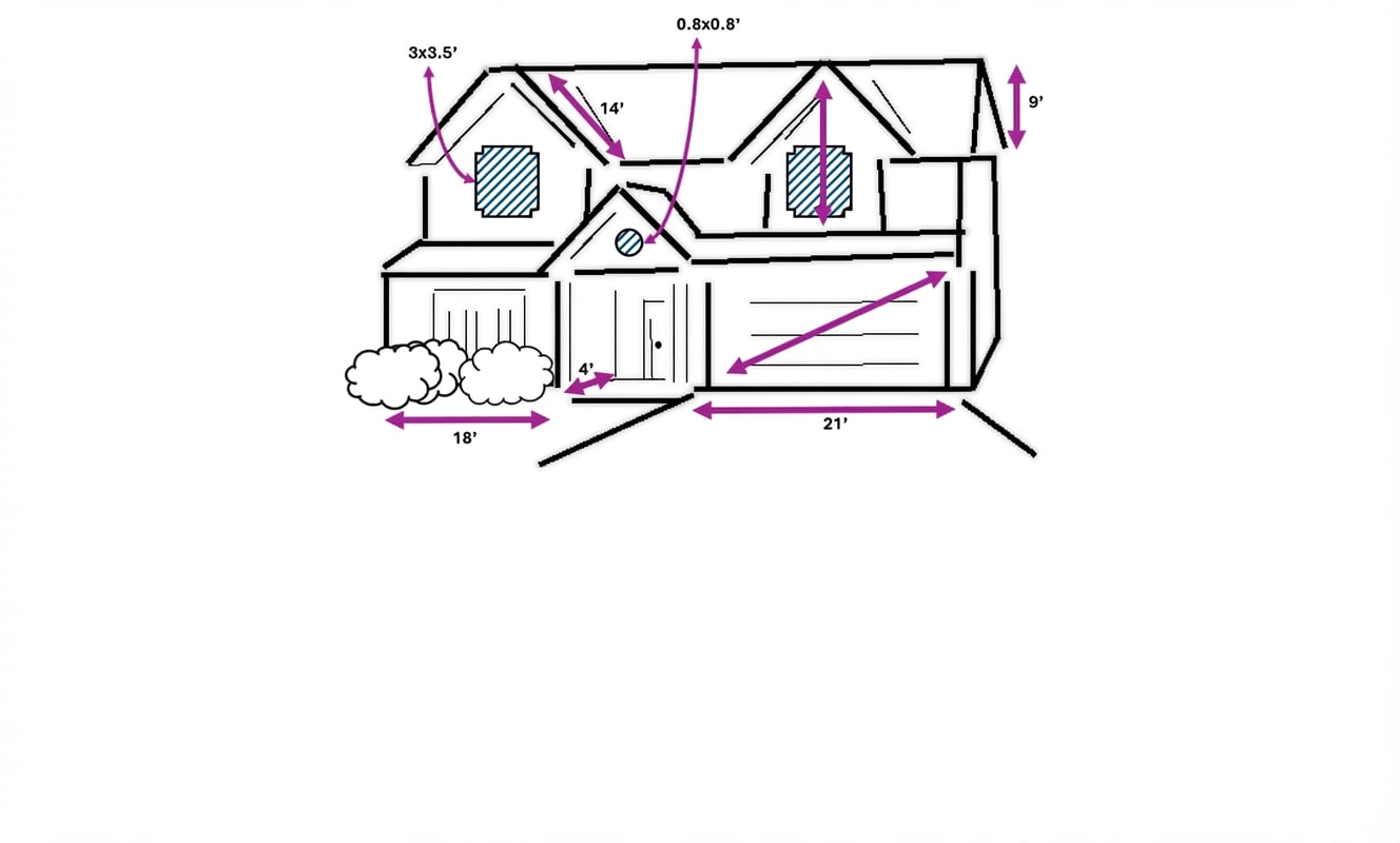 Mantıksal model, oda boyutları ve diğerleriyle ev planı