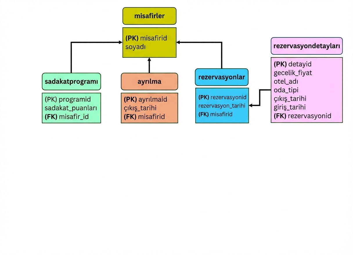 Otel zinciri sadakat veri modeli