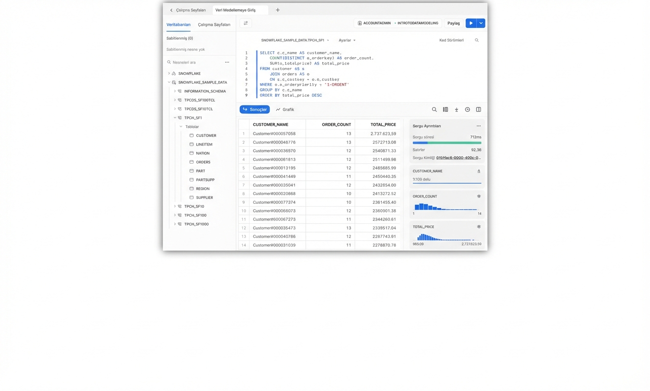 Sorgu yürütme sonucu