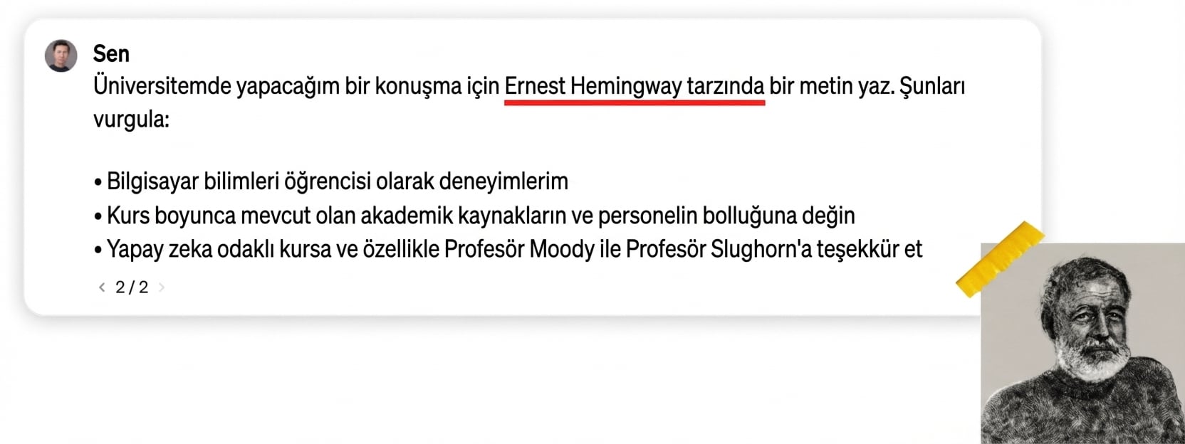 Ernest Hemingway'in fotoğrafı