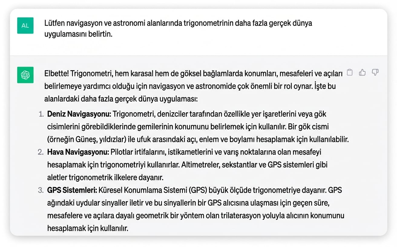 CHatGPT tarafından oluşturulan ayrıntılı yanıt ekran görüntüsü