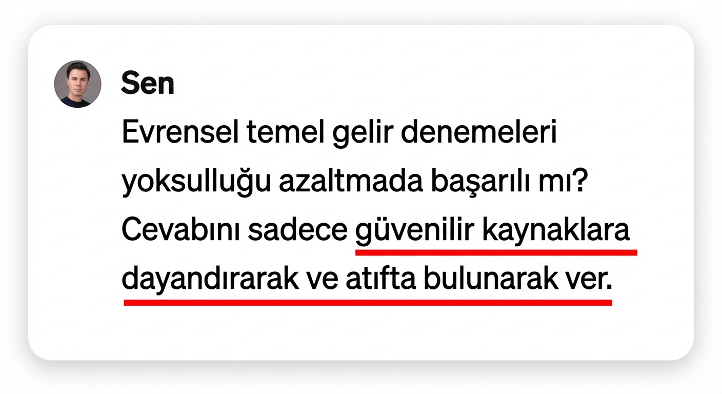 Evrensel temel gelir deneyleri yoksulluğu azaltmada başarılı mı? Yalnızca güvenilir kaynaklara atıf yaparak yanıtlayınız.