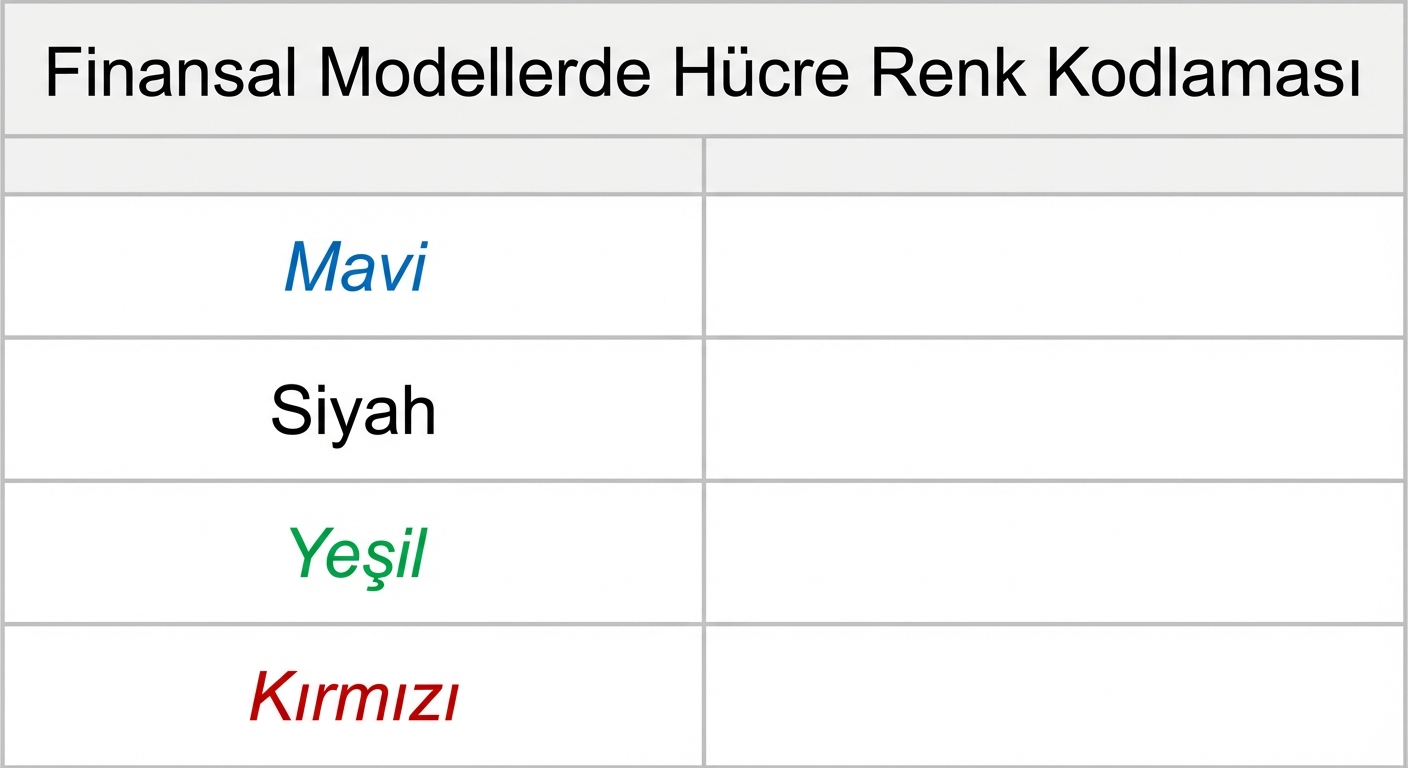 finansal model renk kodlaması boş