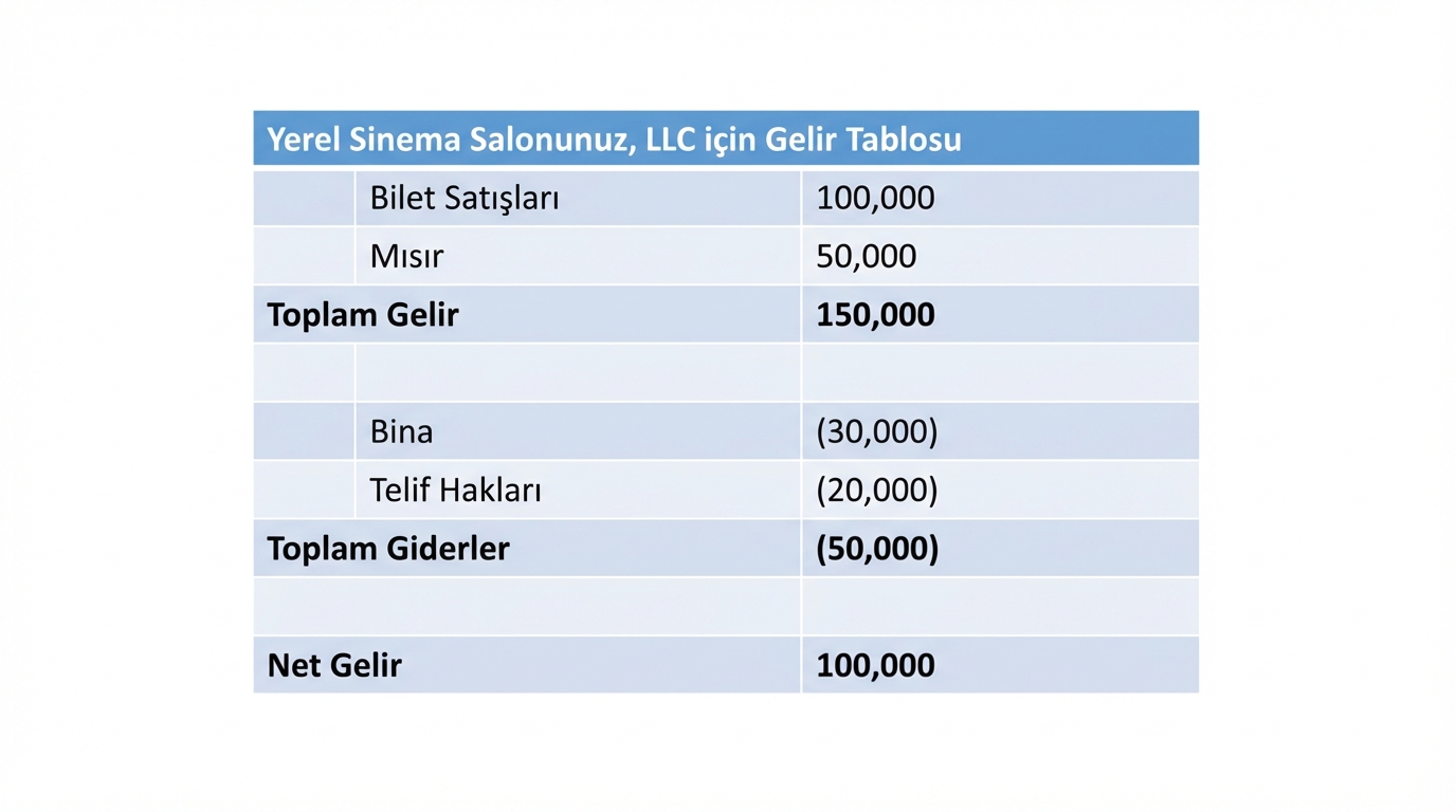 gelir tablosu örneği