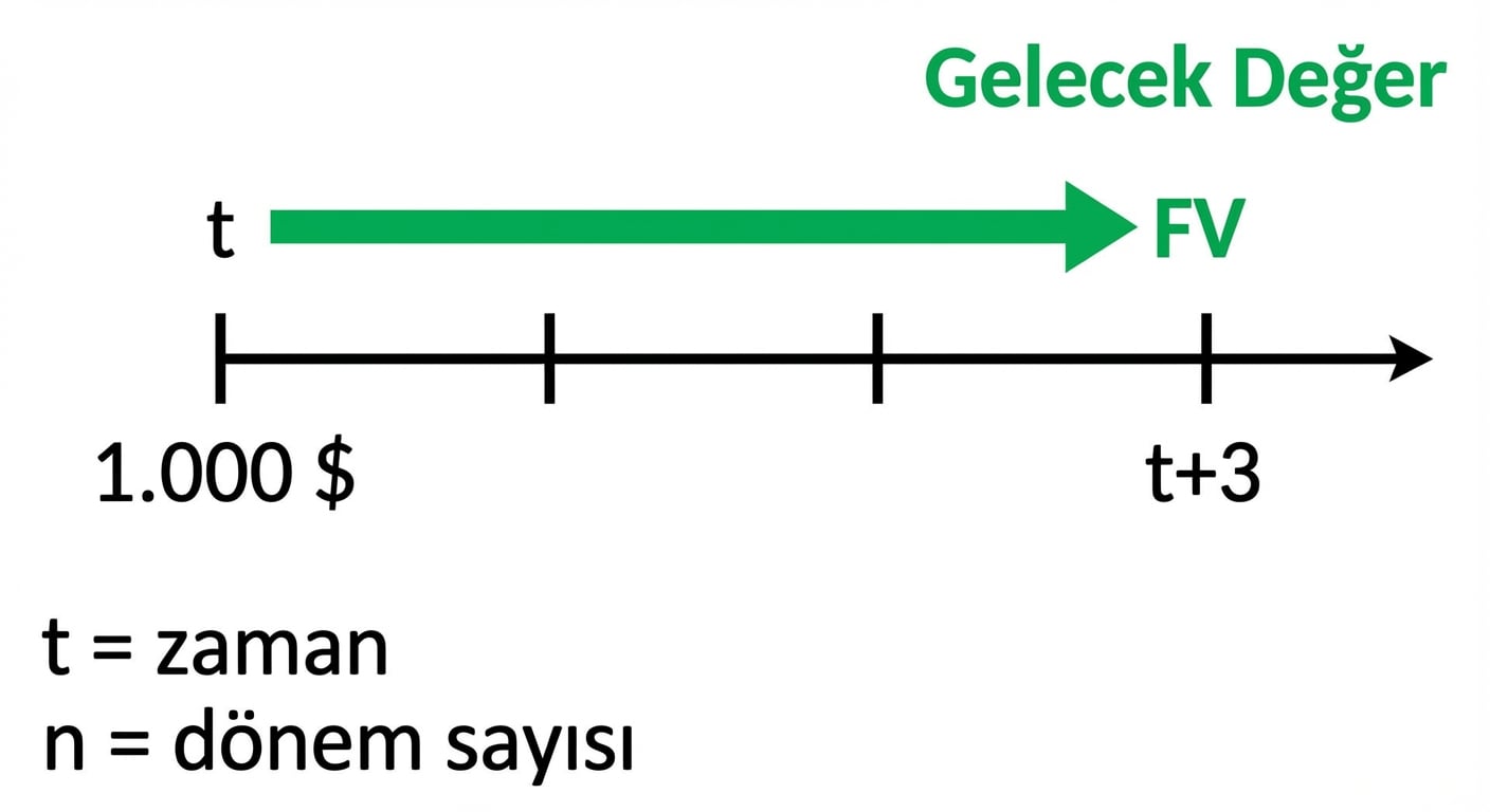 zaman çizelgesinde gelecek değer hesabı örneği