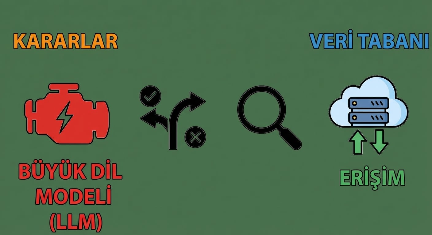 Bilgi bulma ve getirmeyi temsil eden bir büyüteç.