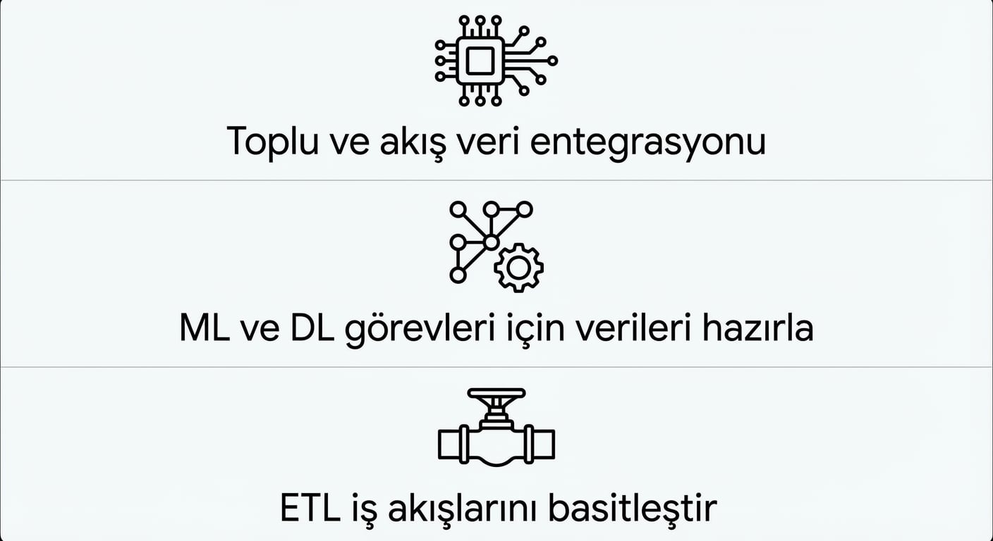ETL iş akışlarının sadeleştirilmesini gösteren bir simge.