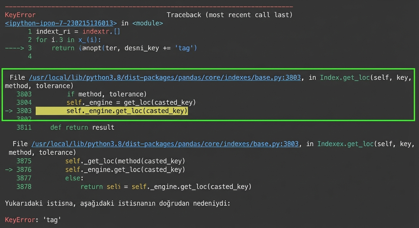 base.py’yi vurgulayan traceback