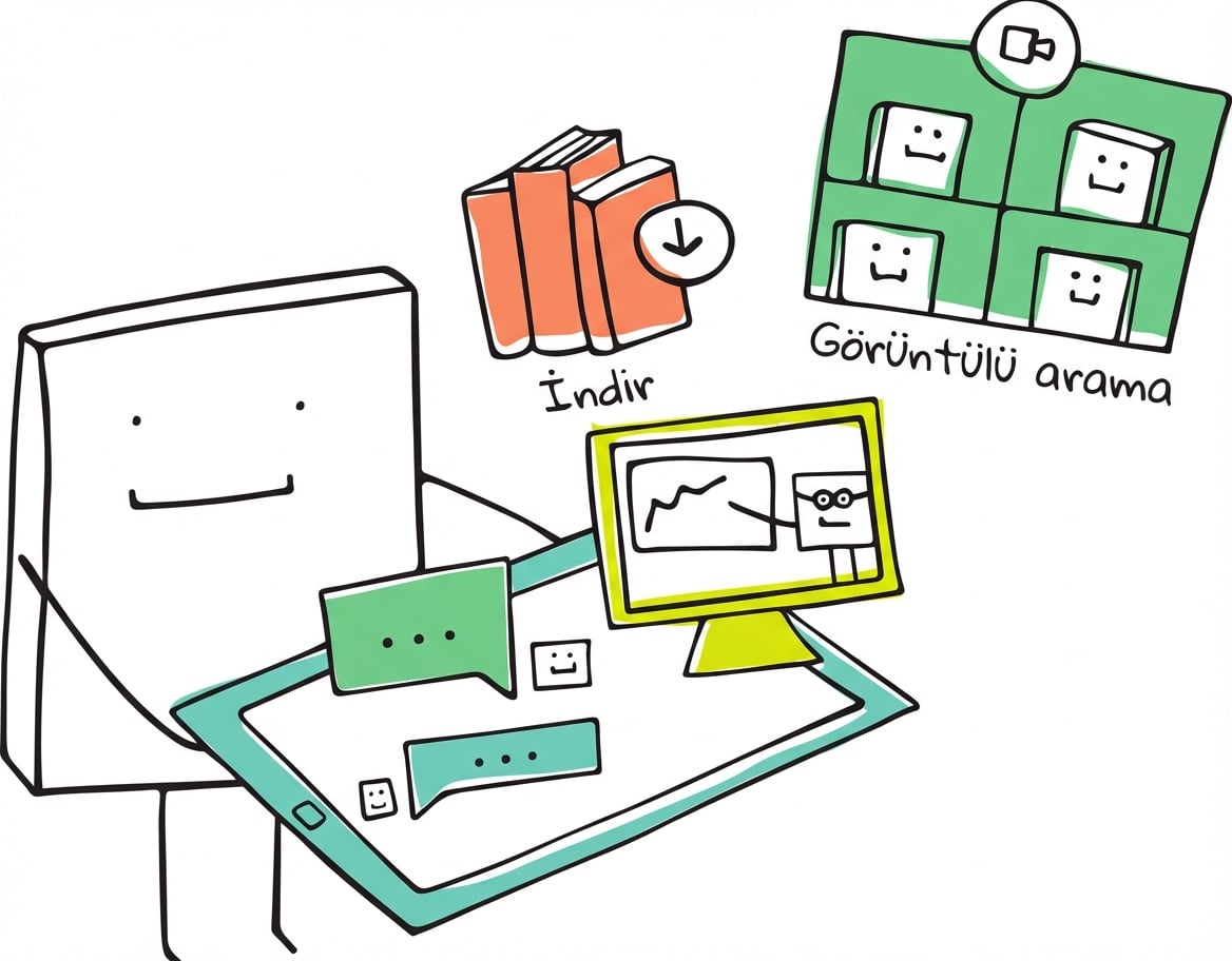 Masasında çalışan bir kitabın eğlenceli illüstrasyonu