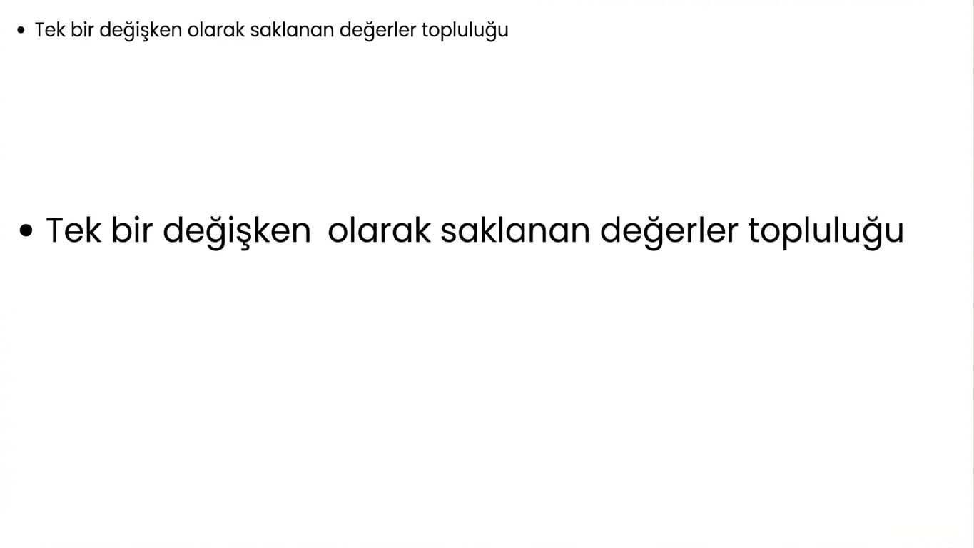 Bir dizi, tek bir değişkende saklanan değerler koleksiyonudur