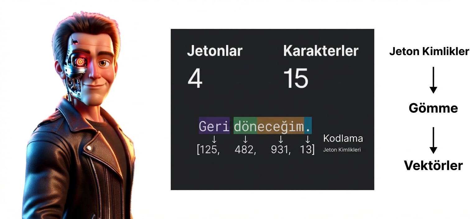 Terminatör film karakterine benzeyen bir adam illüstrasyonu