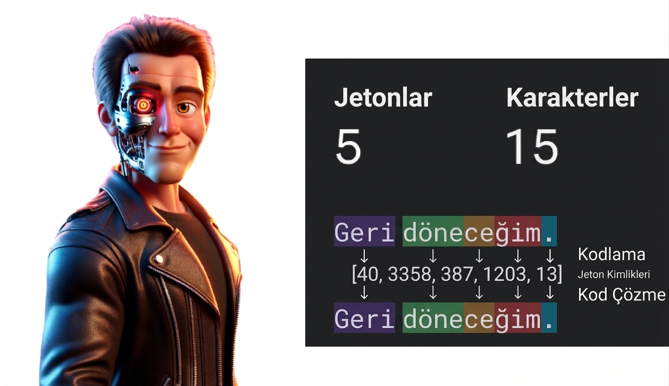 Terminatör film karakterine benzeyen bir adam illüstrasyonu