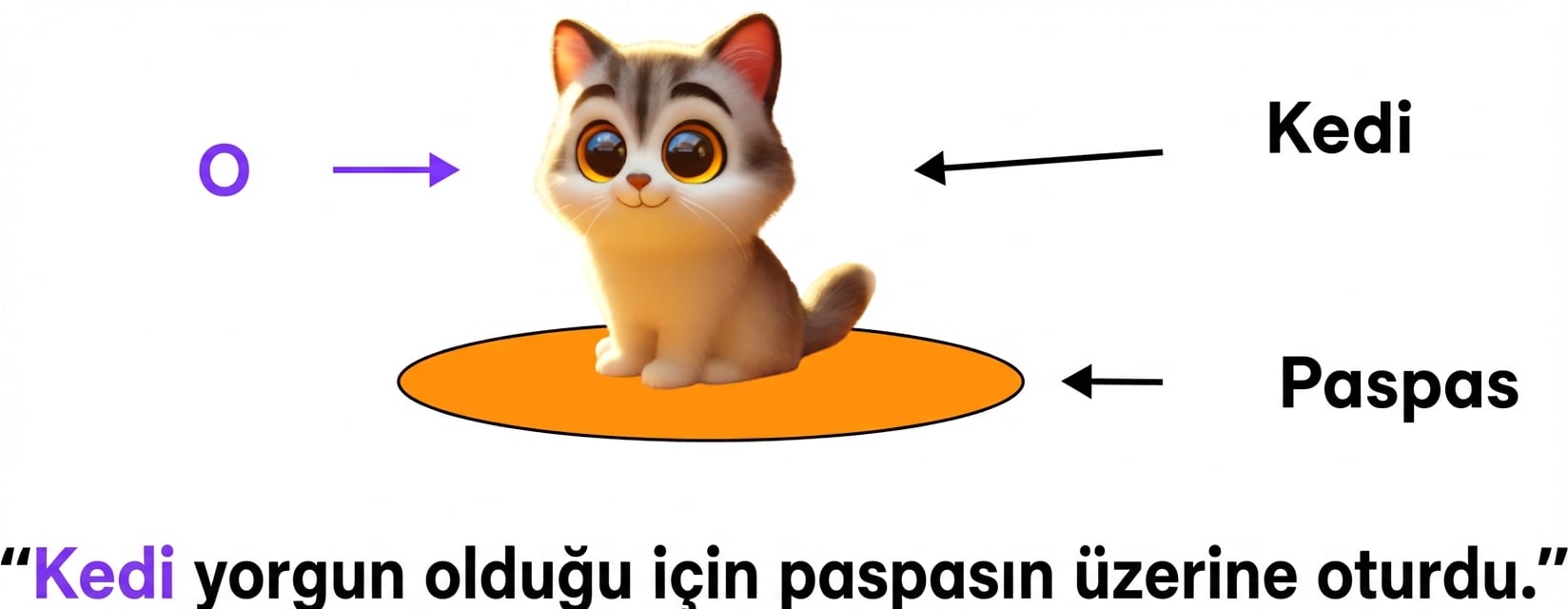 Paspas üzerinde oturan bir kedinin illüstrasyonu