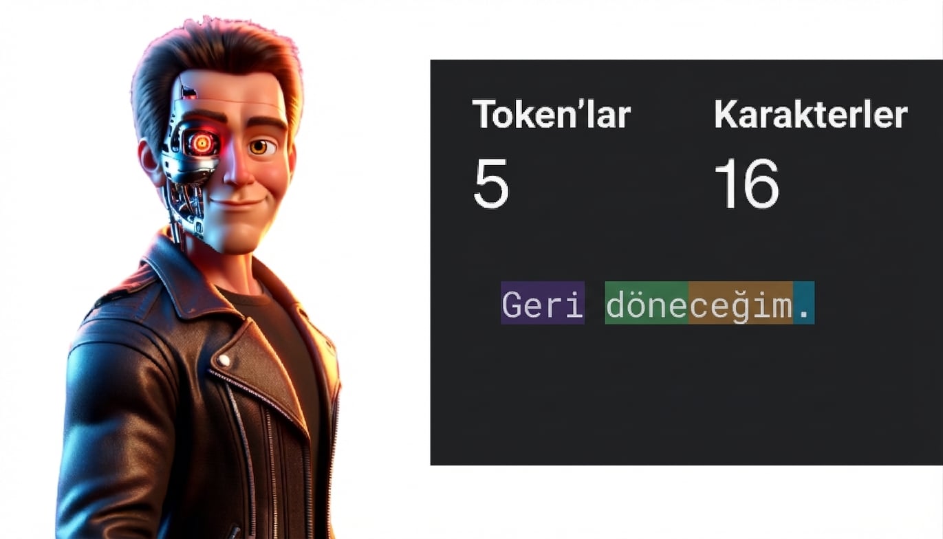 Terminatör film karakterine benzeyen bir adam illüstrasyonu