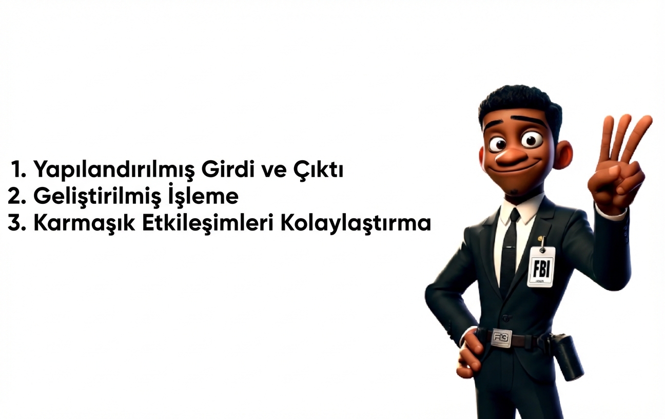 Görselde üç parmak kaldıran çizgi film tarzı bir FBI ajanı var