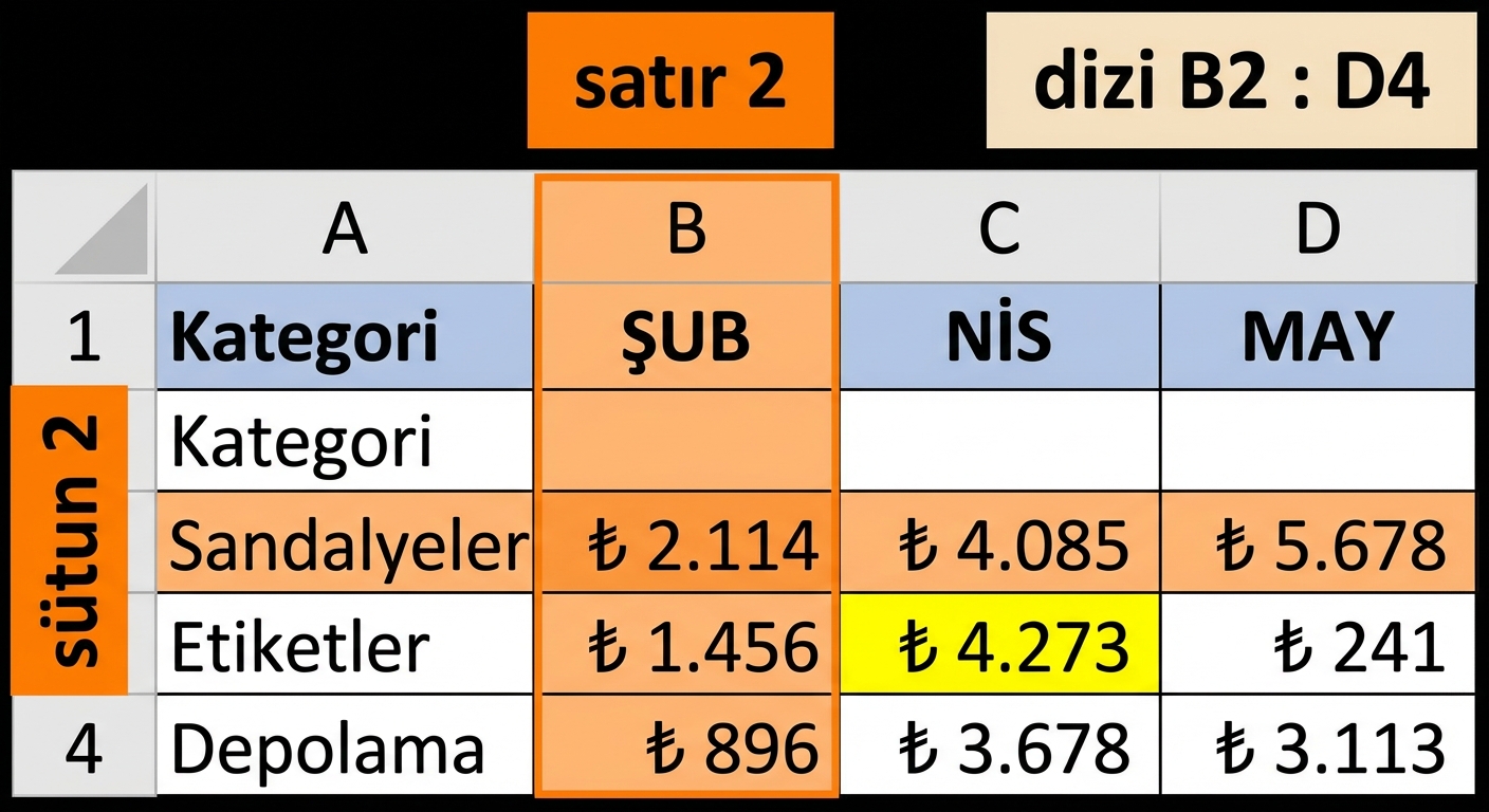 Başvuru ve diziler örneği