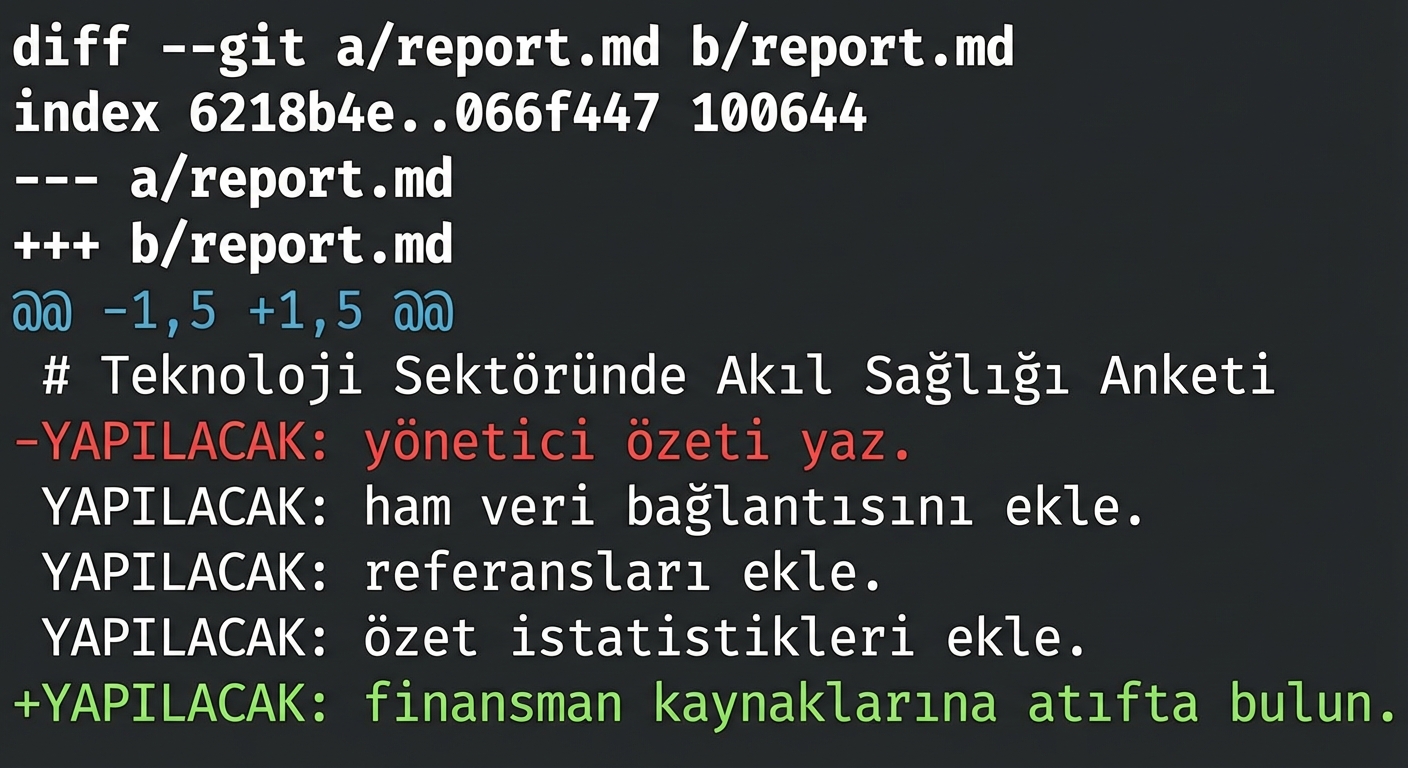 git diff çıktısı: "TODO: write executive summary." kaldırıldı, "TODO: cite funding sources" eklendi